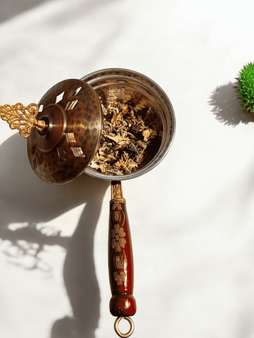 Ahşap Saplı Bakır Tütsülük - 1