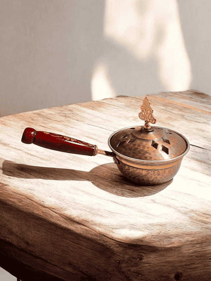 Ahşap Saplı Bakır Tütsülük - 2