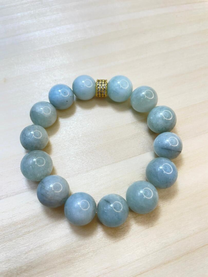 Akuamarin 13mm A+ Bileklik - 3