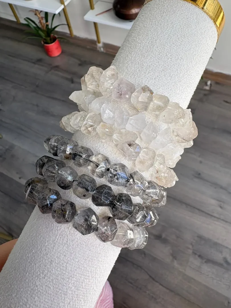 Herkimer Elması Bileklik - Beyaz - 5