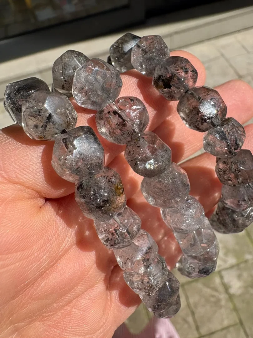 Herkimer Elması Bileklik -Siyah - 1