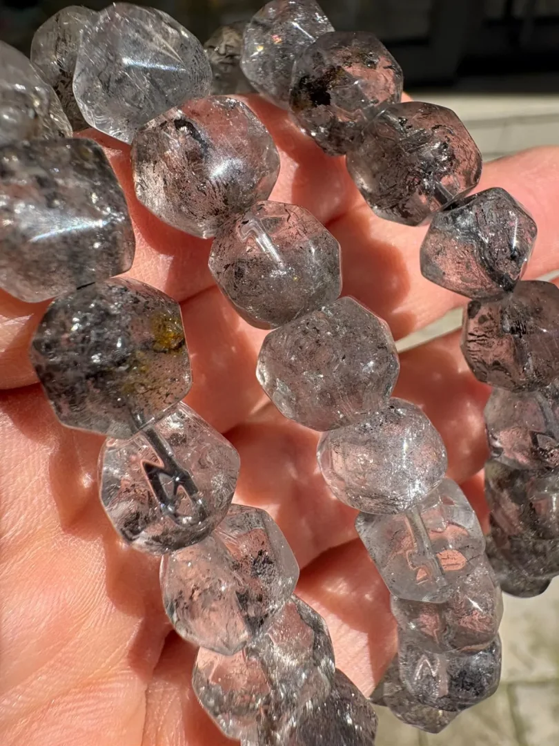 Herkimer Elması Bileklik -Siyah - 3