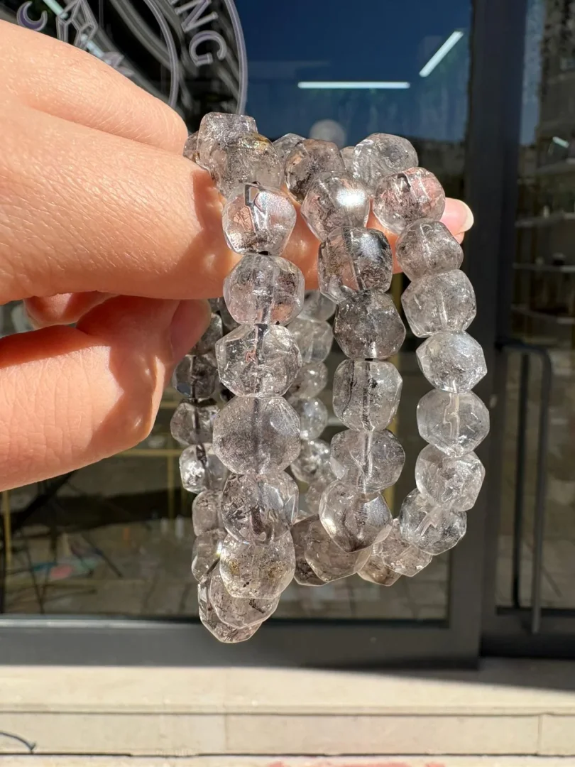 Herkimer Elması Bileklik -Siyah - 5