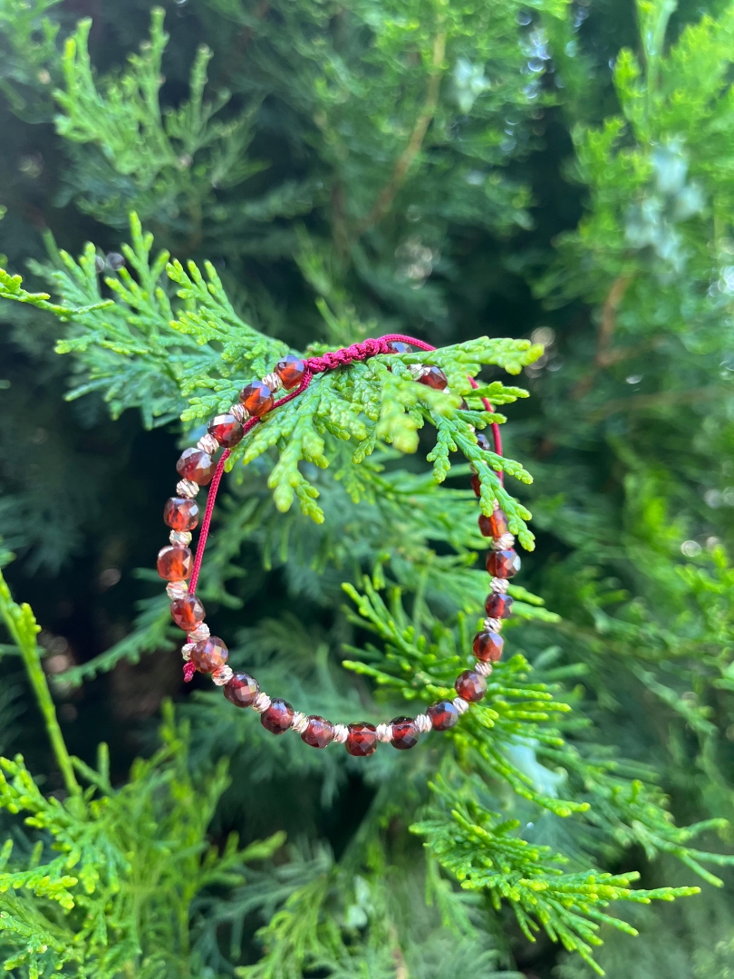 Lal Taşı (Garnet) - Ayarlanabilir Bileklik - 2