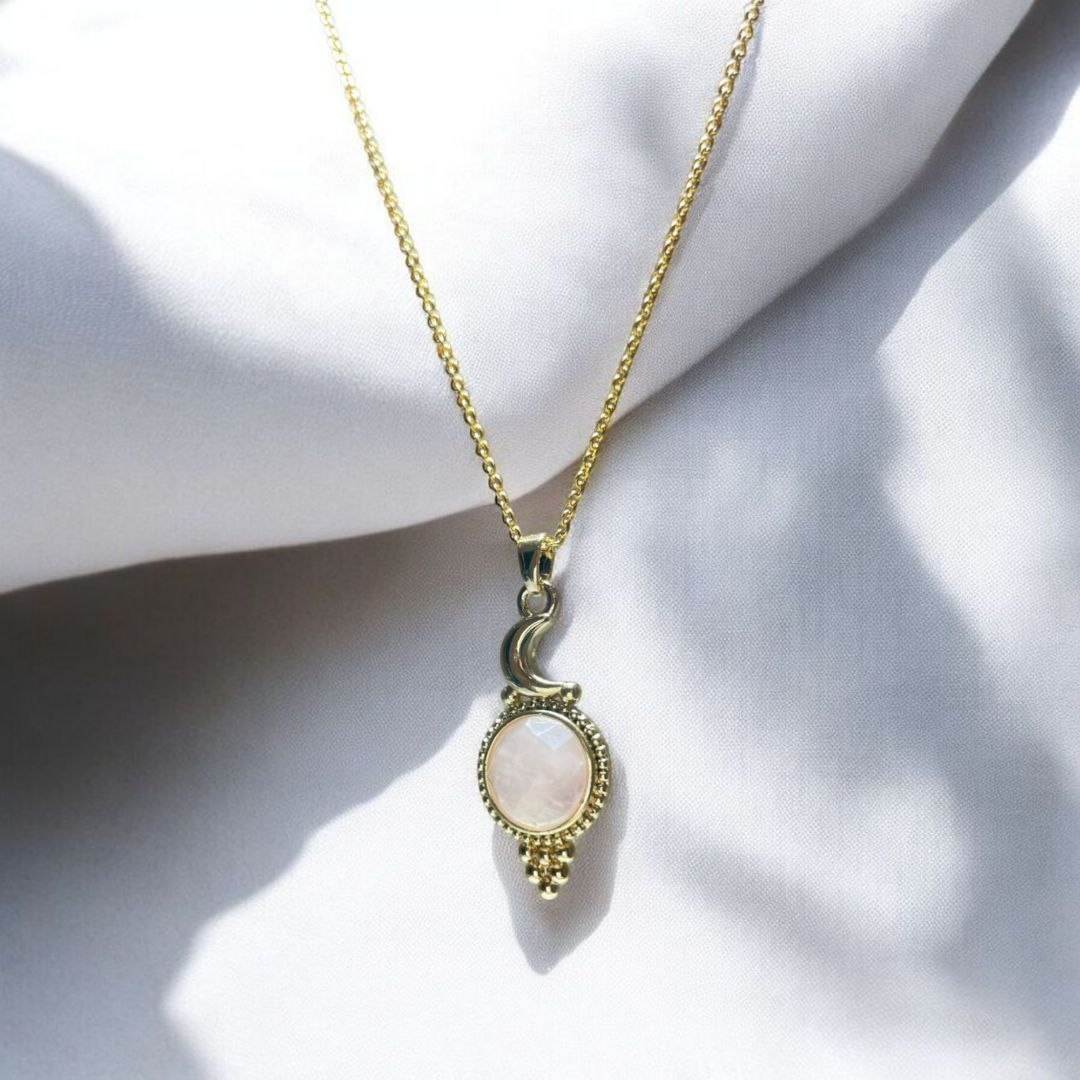 Pembe Kuvars Kolye - 