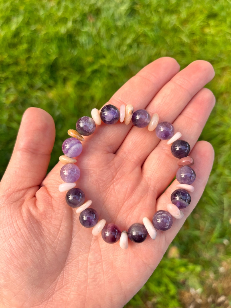 Pembe Opal & Ametist Bileklik - 2