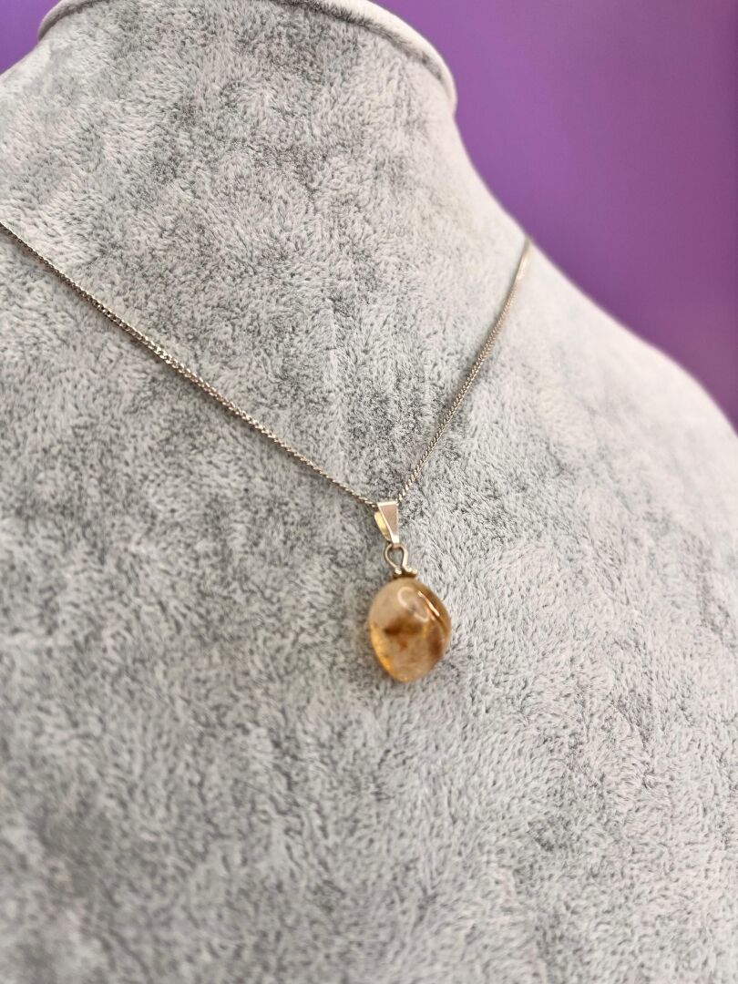 Sitrin Taşı Bolluk Bereket Kolyesi – Ham Taş Enerji - 