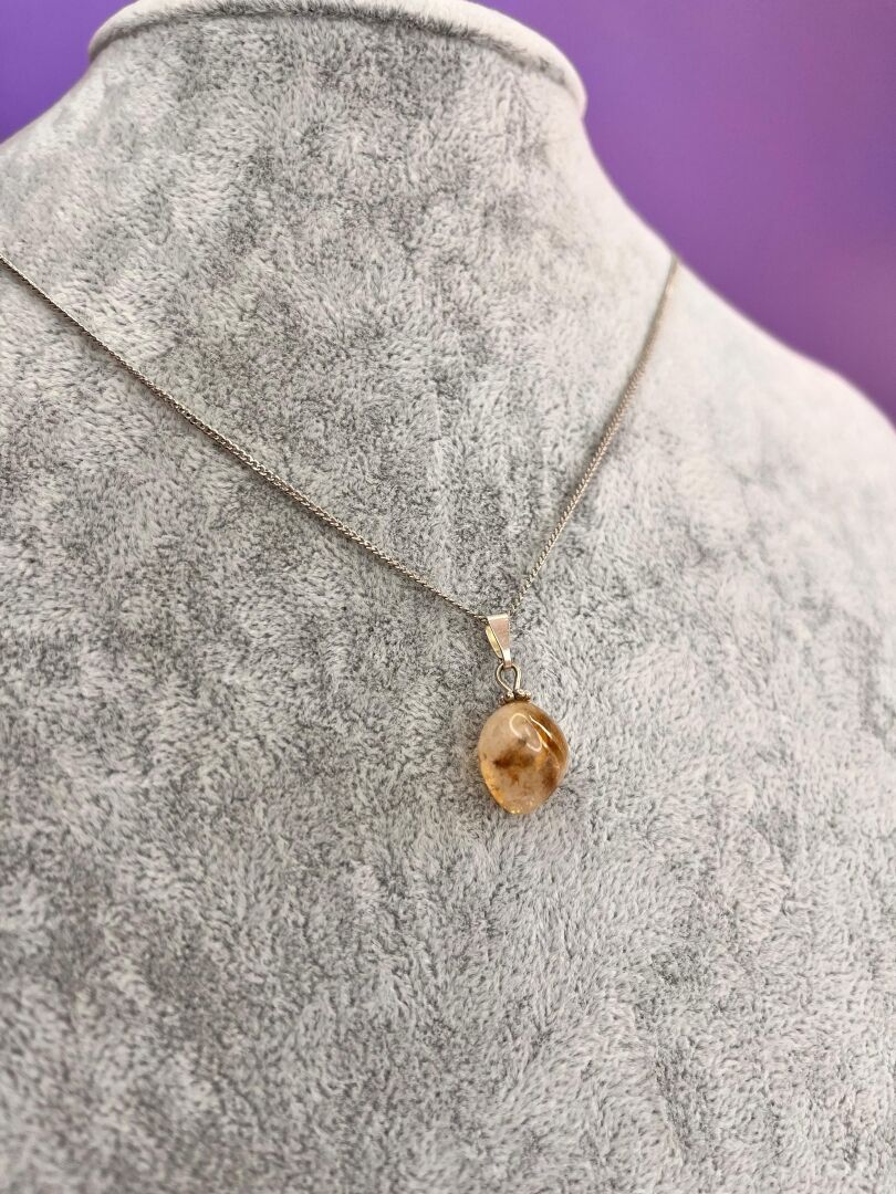 Sitrin Taşı Bolluk Bereket Kolyesi – Ham Taş Enerji - 2