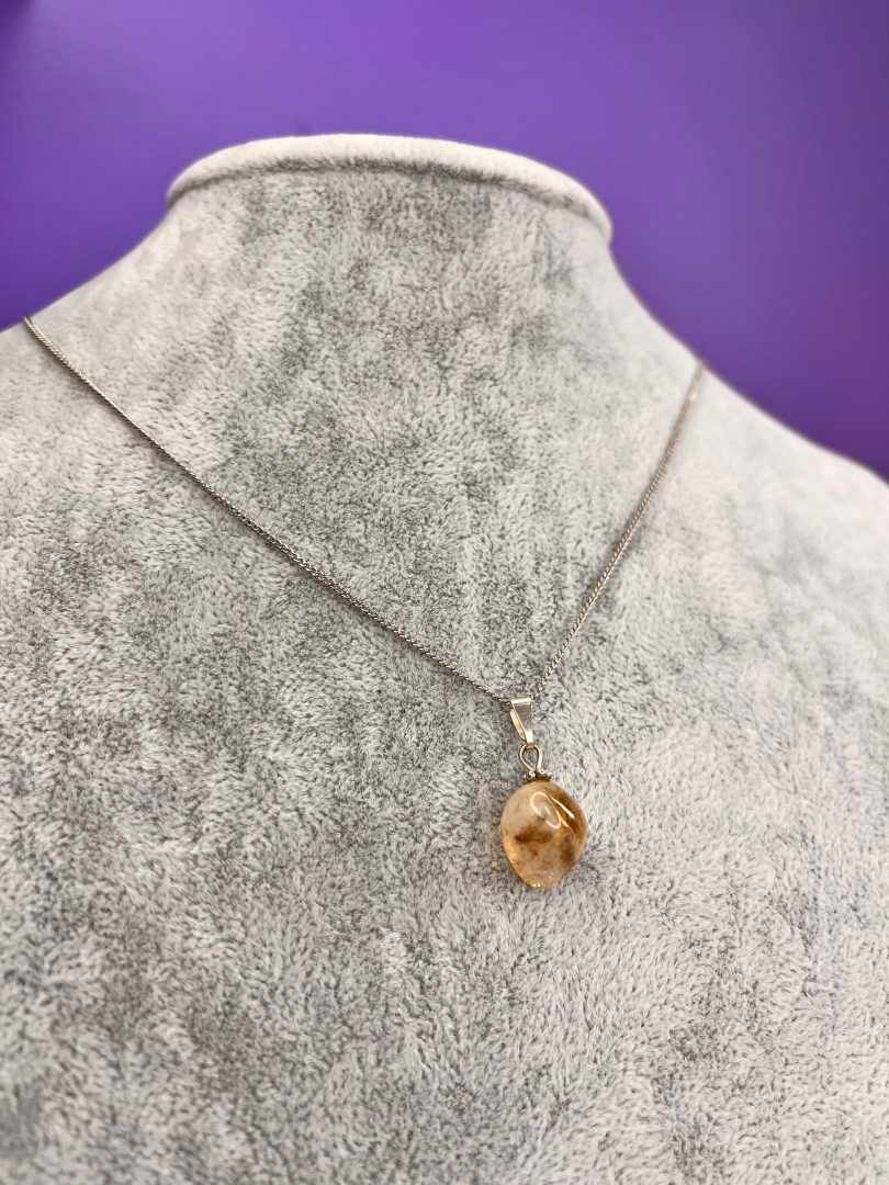 Sitrin Taşı Bolluk Bereket Kolyesi – Ham Taş Enerji - 3