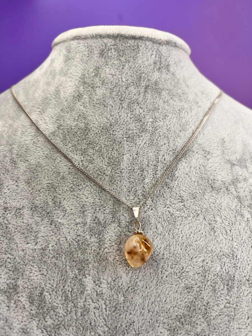 Sitrin Taşı Bolluk Bereket Kolyesi – Ham Taş Enerji - 4