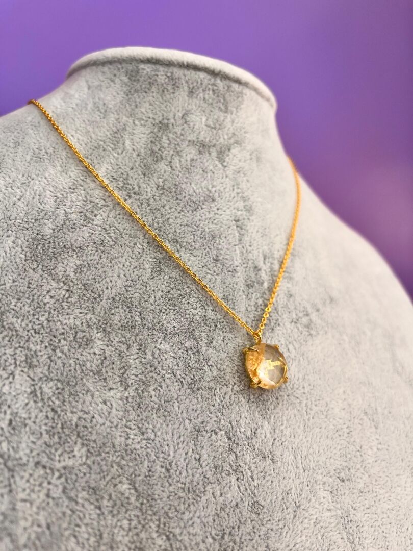 Sitrin Taşı Bolluk Bereket Kolyesi - Yuvarlak Kesim Enerji - 2