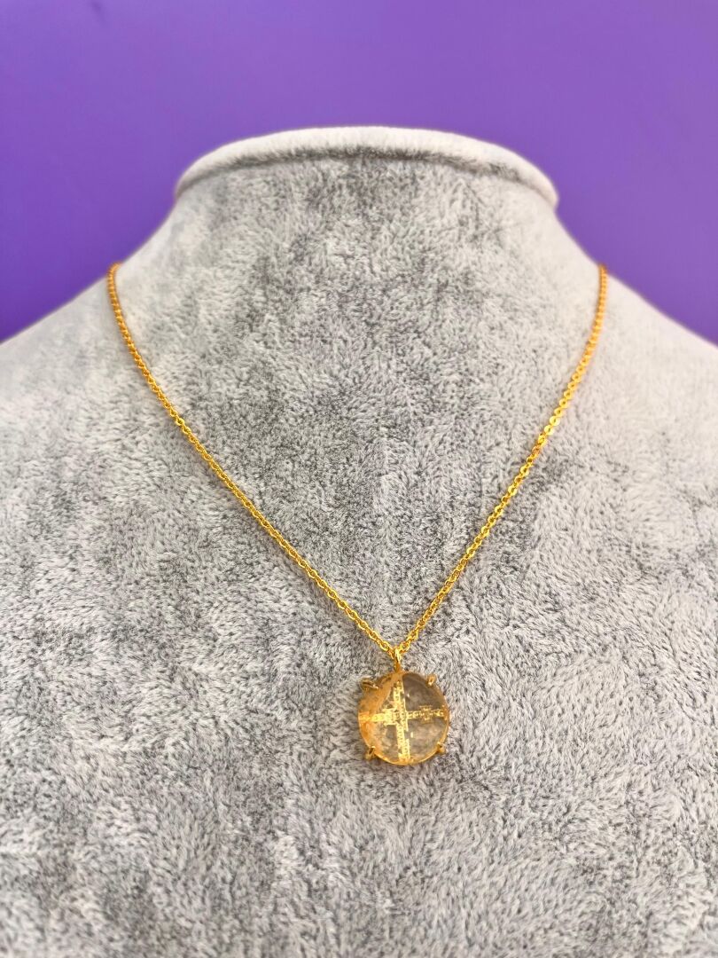 Sitrin Taşı Bolluk Bereket Kolyesi - Yuvarlak Kesim Enerji - 3