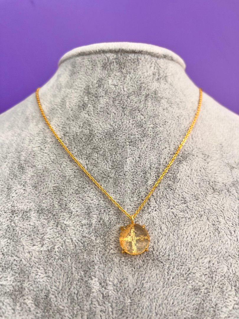 Sitrin Taşı Bolluk Bereket Kolyesi - Yuvarlak Kesim Enerji - 3