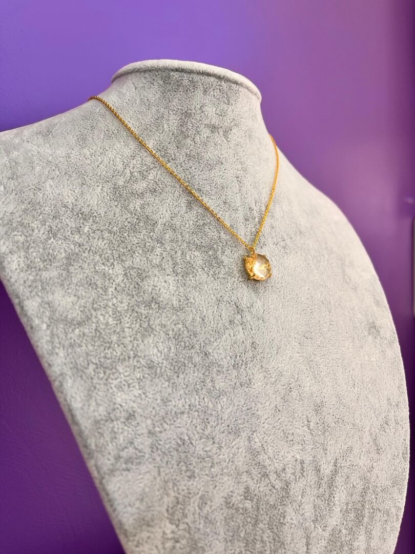 Sitrin Taşı Bolluk Bereket Kolyesi - Yuvarlak Kesim Enerji - 5