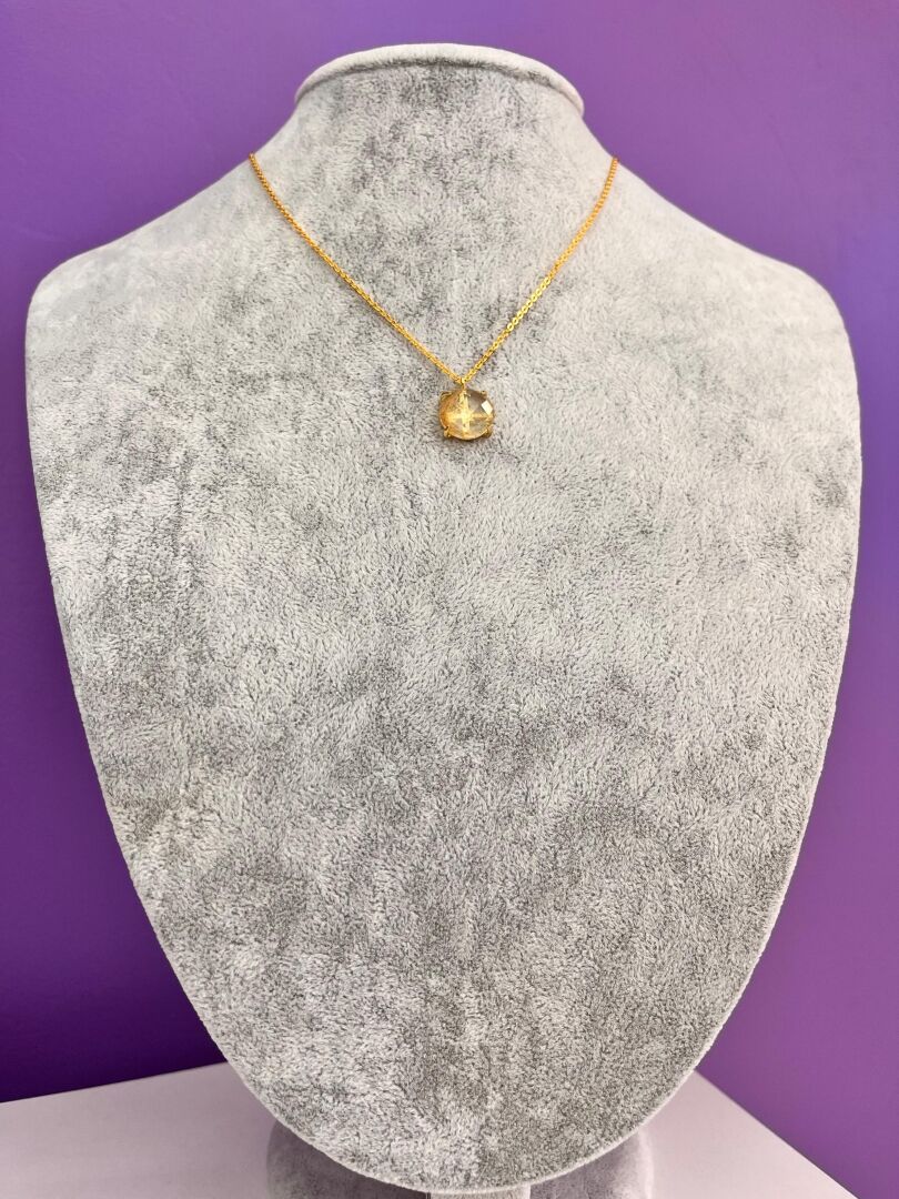 Sitrin Taşı Bolluk Bereket Kolyesi - Yuvarlak Kesim Enerji - 6