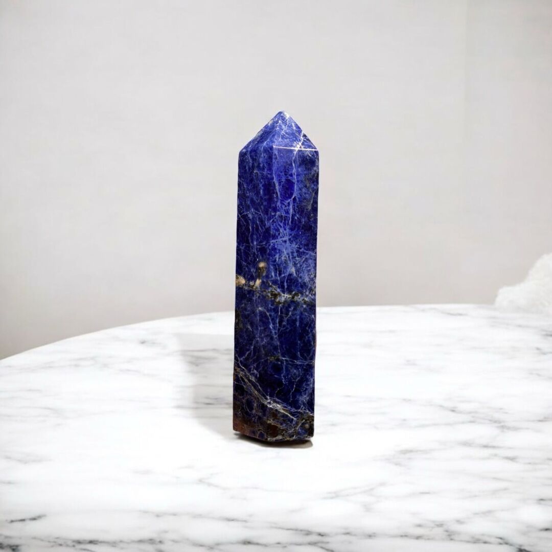 Sodalit Tek Uçlu Doğal Taş - 