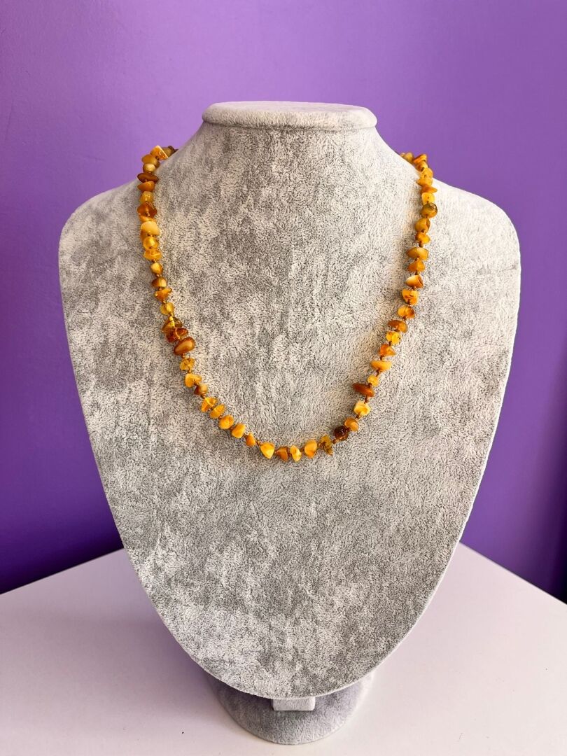 Yetişkin Boy Ham Kehribar Kolye - 