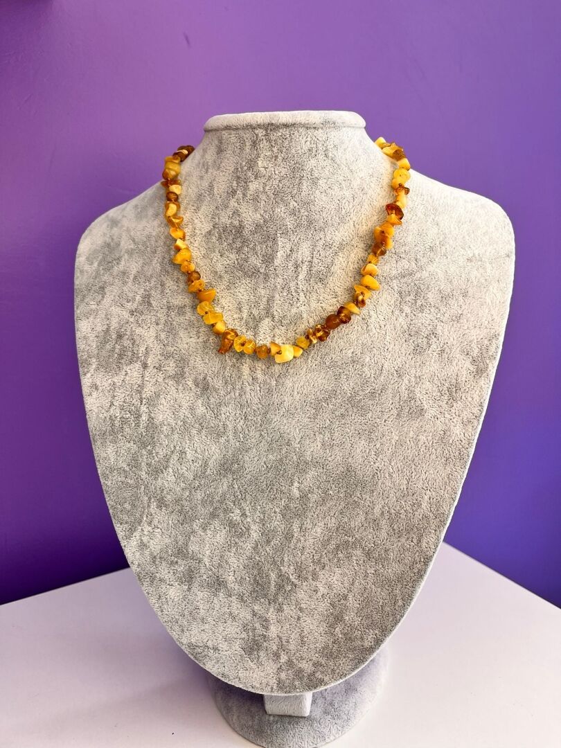 Yetişkin Boy Ham Kehribar Kolye - 4